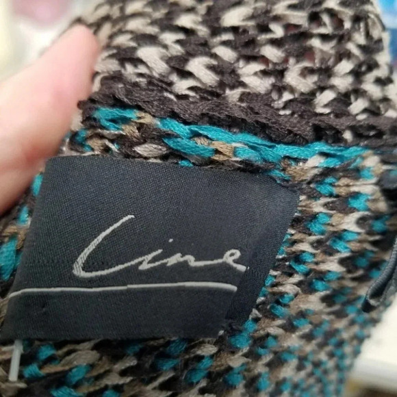 LINE the label aztec  woven cotton drape open front cardigan M - Picture 9 of 10